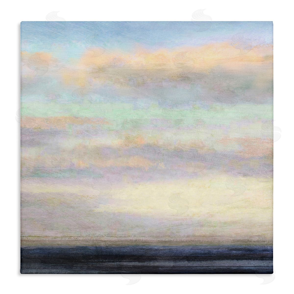 Cloudy Abstract Bay Scene Canvas Wall Art, Home Decor by Suzanne Nicoll
