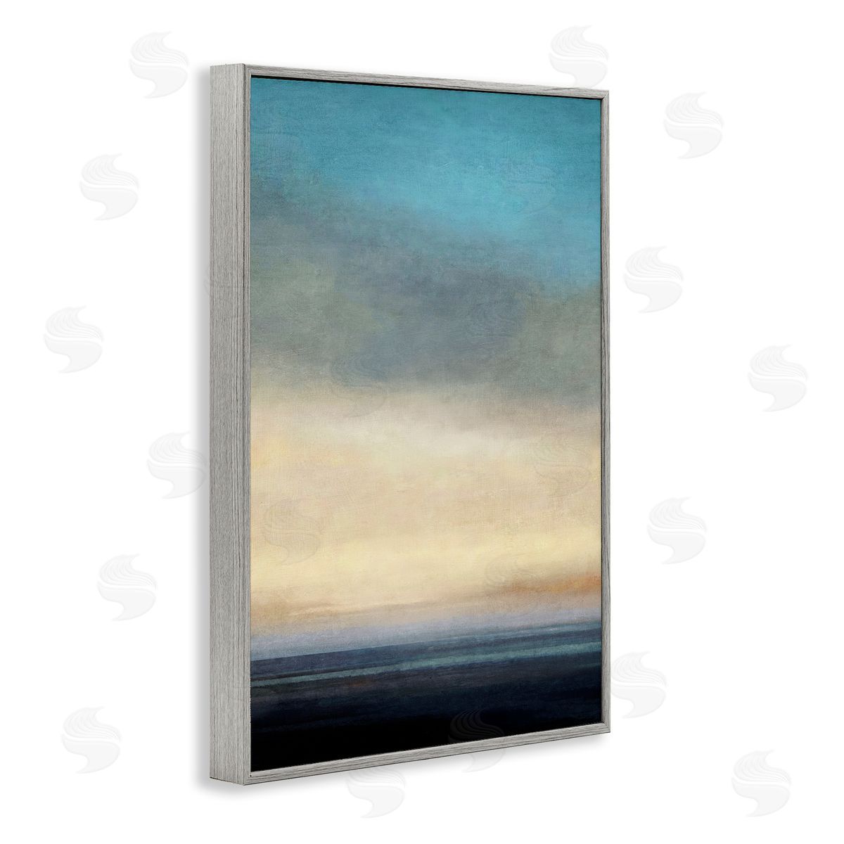 Stormy Beach Abstraction Grey Frame Print Wall Art, Home Decor by Suzanne Nicoll