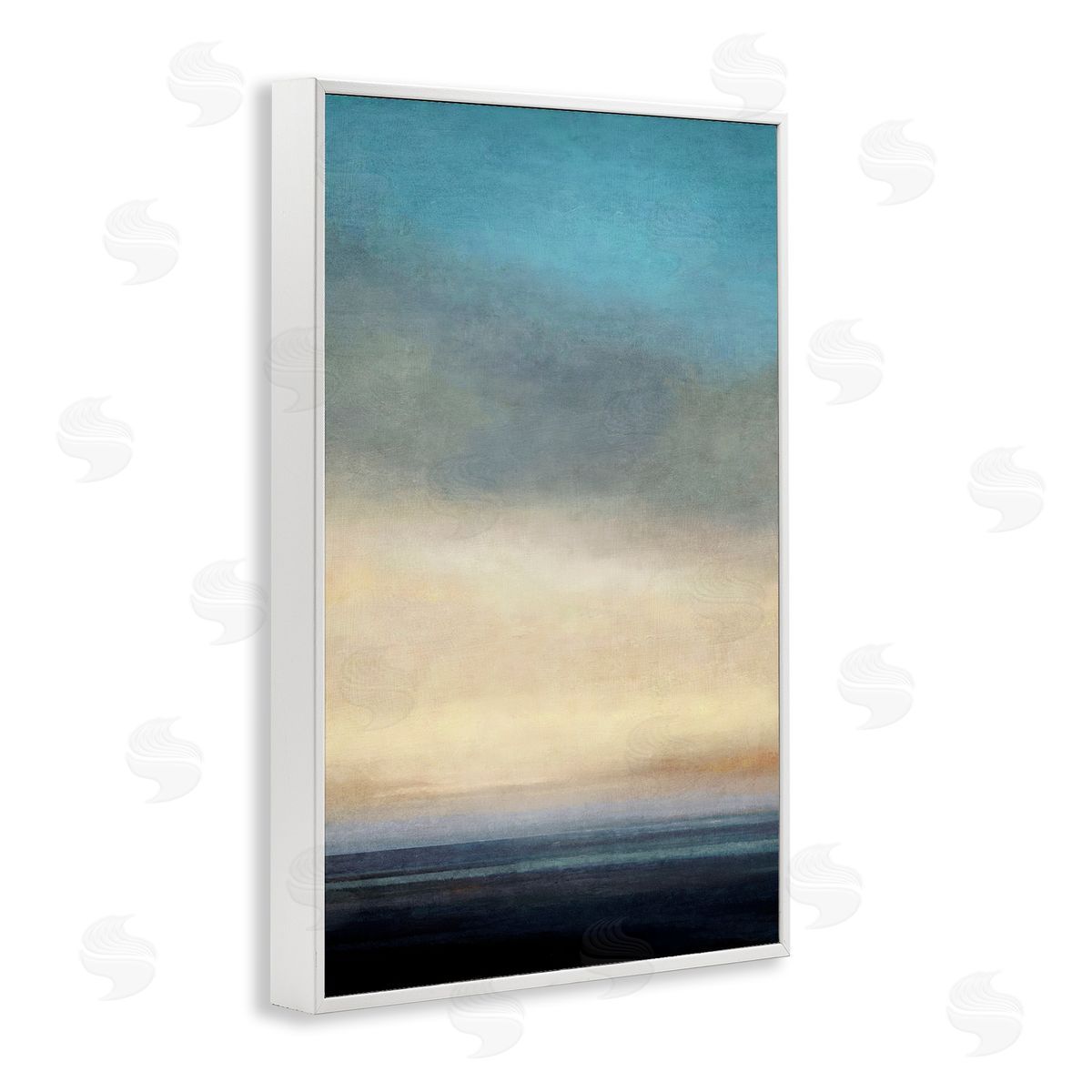 Stormy Beach Abstraction White Frame Print Wall Art, Home Decor by Suzanne Nicoll