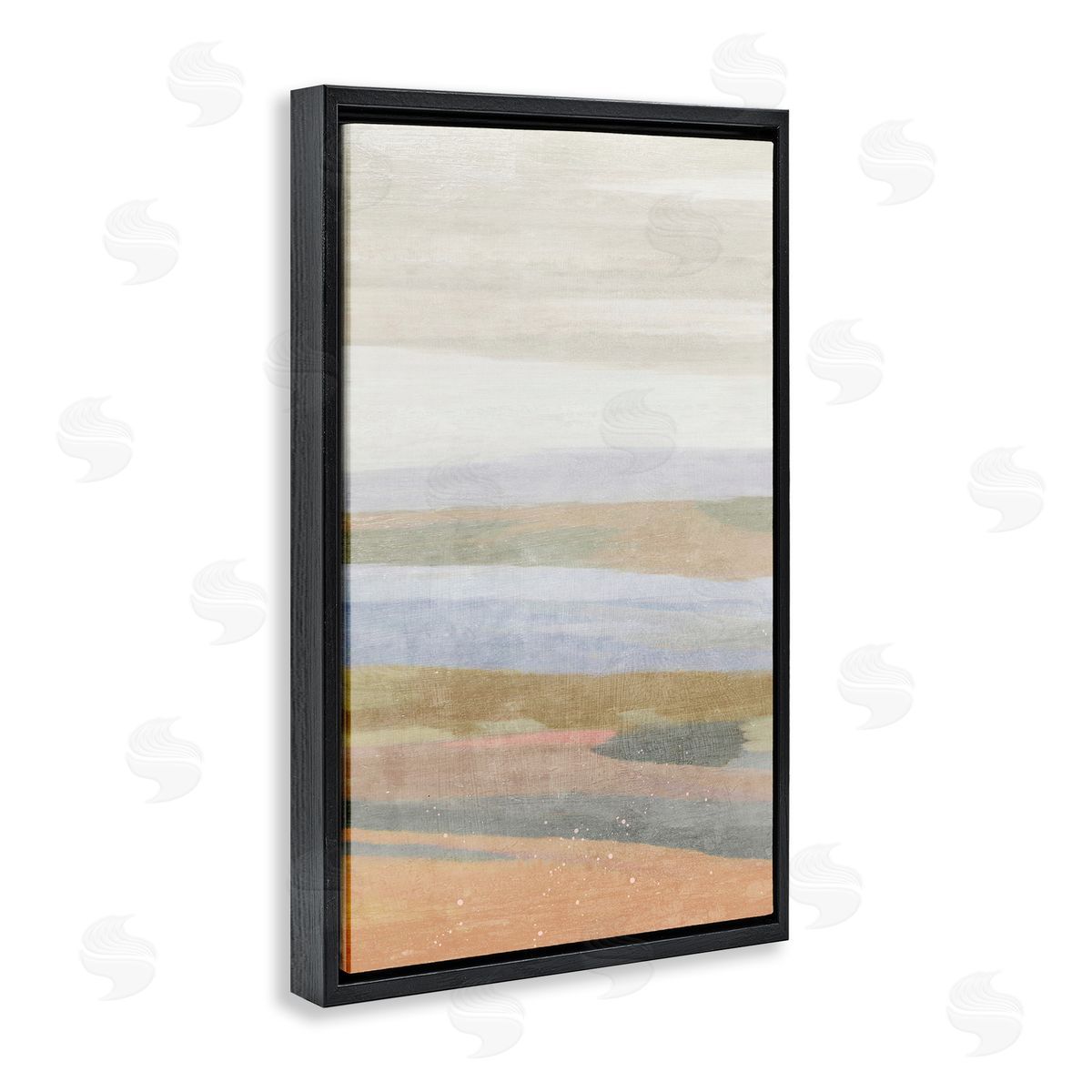 Beach Dunes Abstraction Black Floating Frame Canvas Wall Art, Home Decor by Suzanne Nicoll