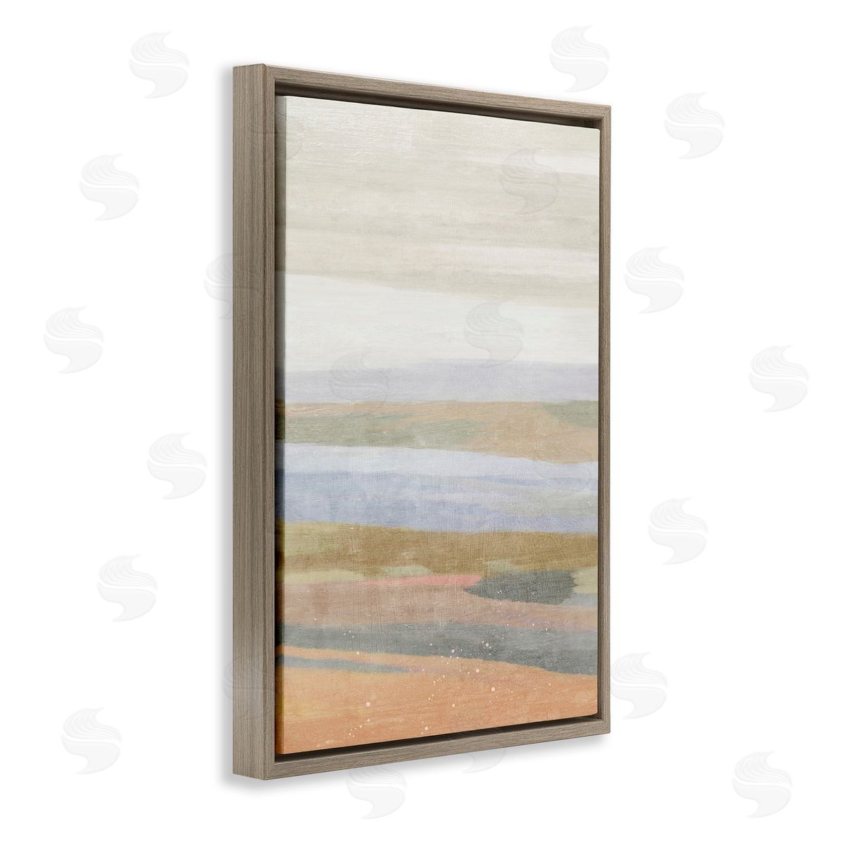 Beach Dunes Abstraction Brown Floating Frame Canvas Wall Art, Home Decor by Suzanne Nicoll