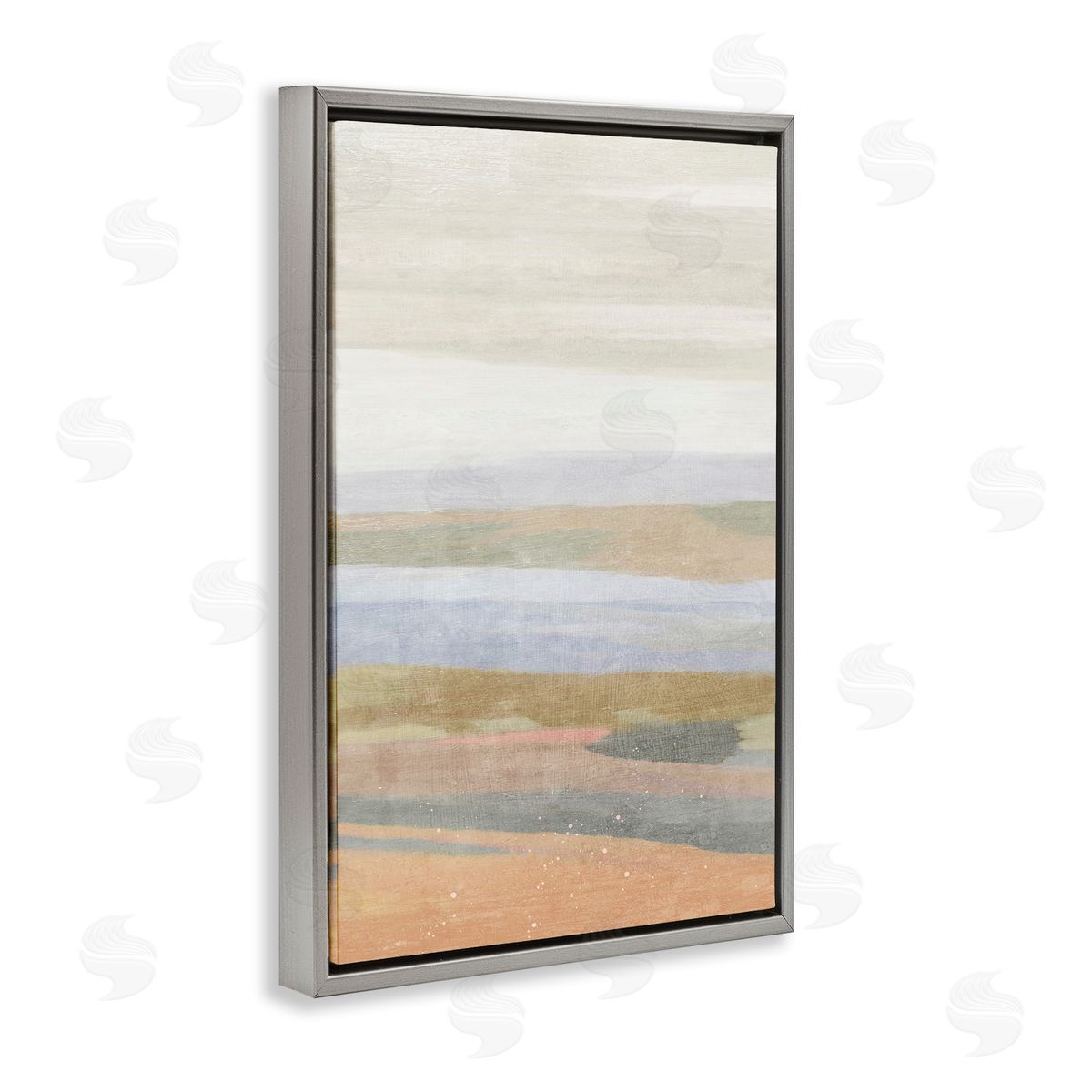 Beach Dunes Abstraction Grey Floating Frame Canvas Wall Art, Home Decor by Suzanne Nicoll