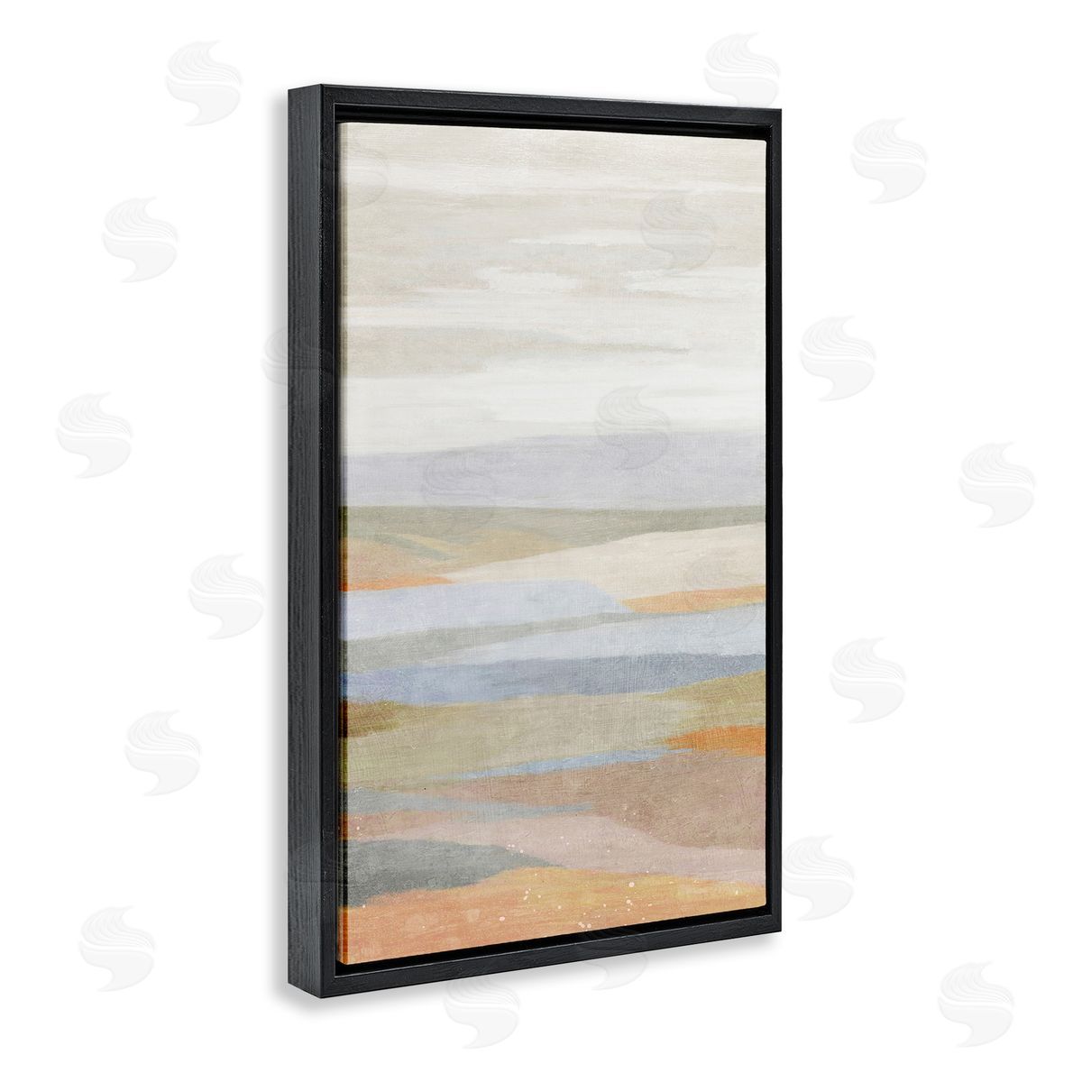 Neutral Beach Dunes Black Floating Frame Canvas Wall Art, Home Decor by Suzanne Nicoll