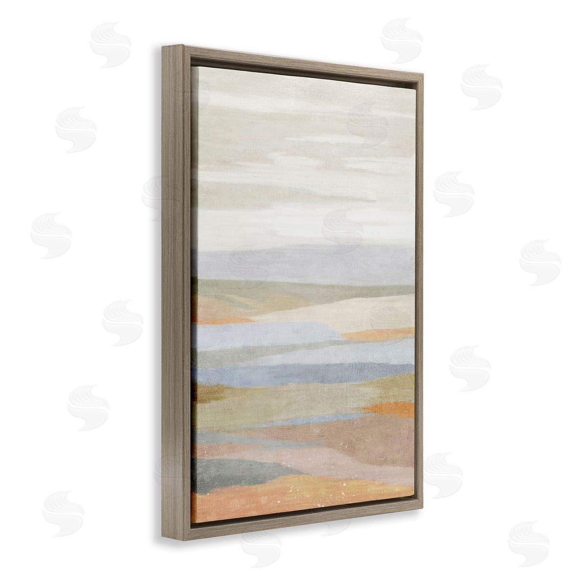 Neutral Beach Dunes Brown Floating Frame Canvas Wall Art, Home Decor by Suzanne Nicoll