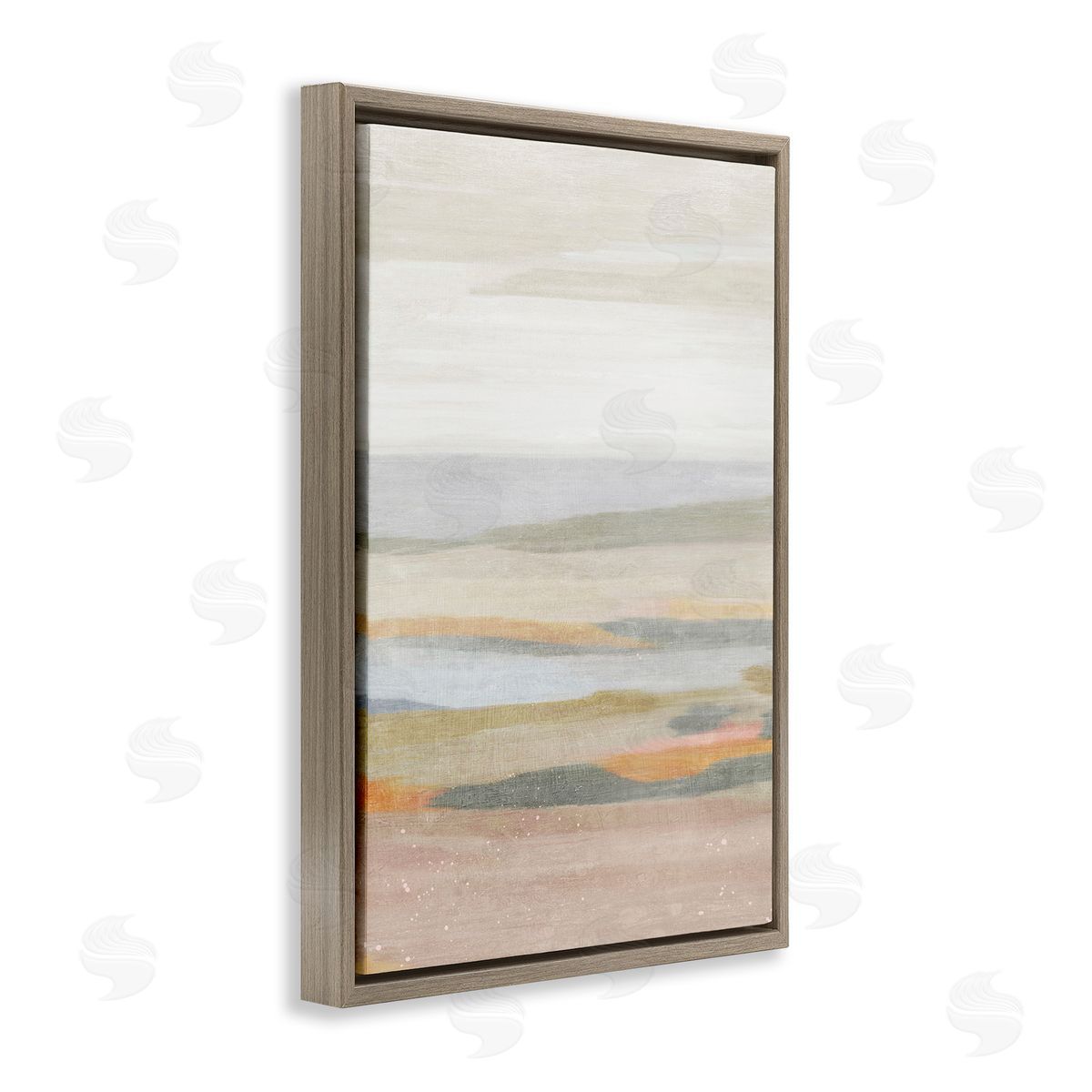 Calming Neutral Beach Brown Floating Frame Canvas Wall Art, Home Decor by Suzanne Nicoll