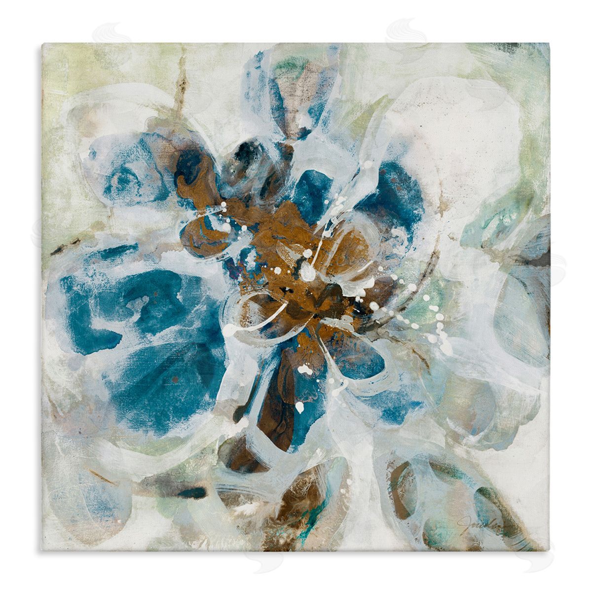 Distorted Splatter Abstraction Canvas Wall Art, Home Decor by Liz Jardine