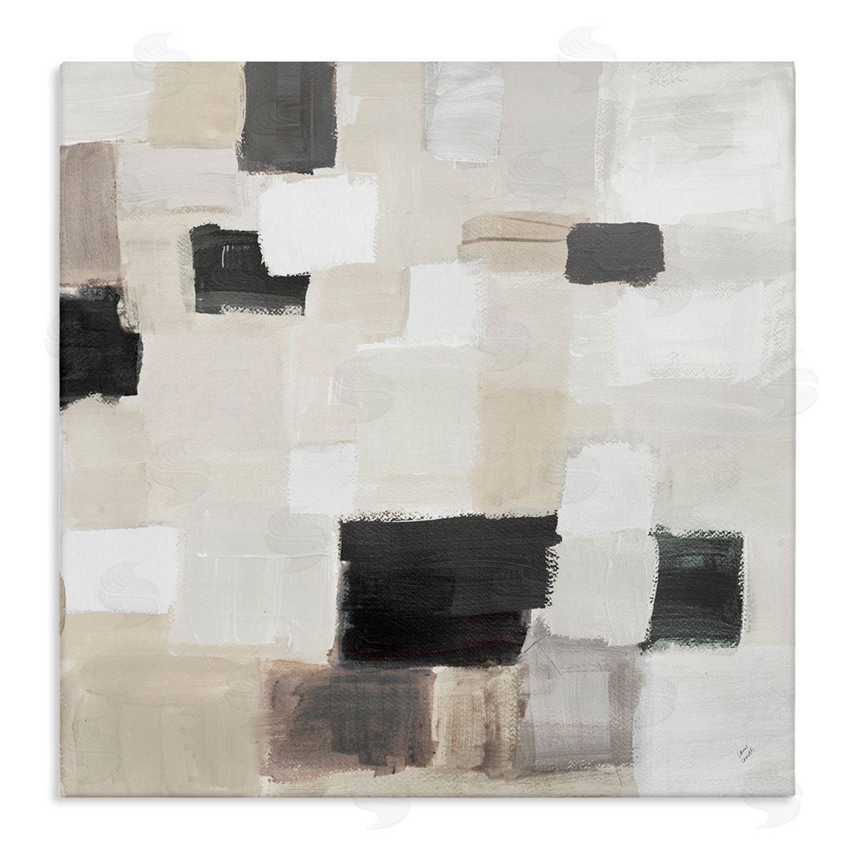 Natural Square Patchwork Canvas Wall Art, Home Decor by Lanie Loreth