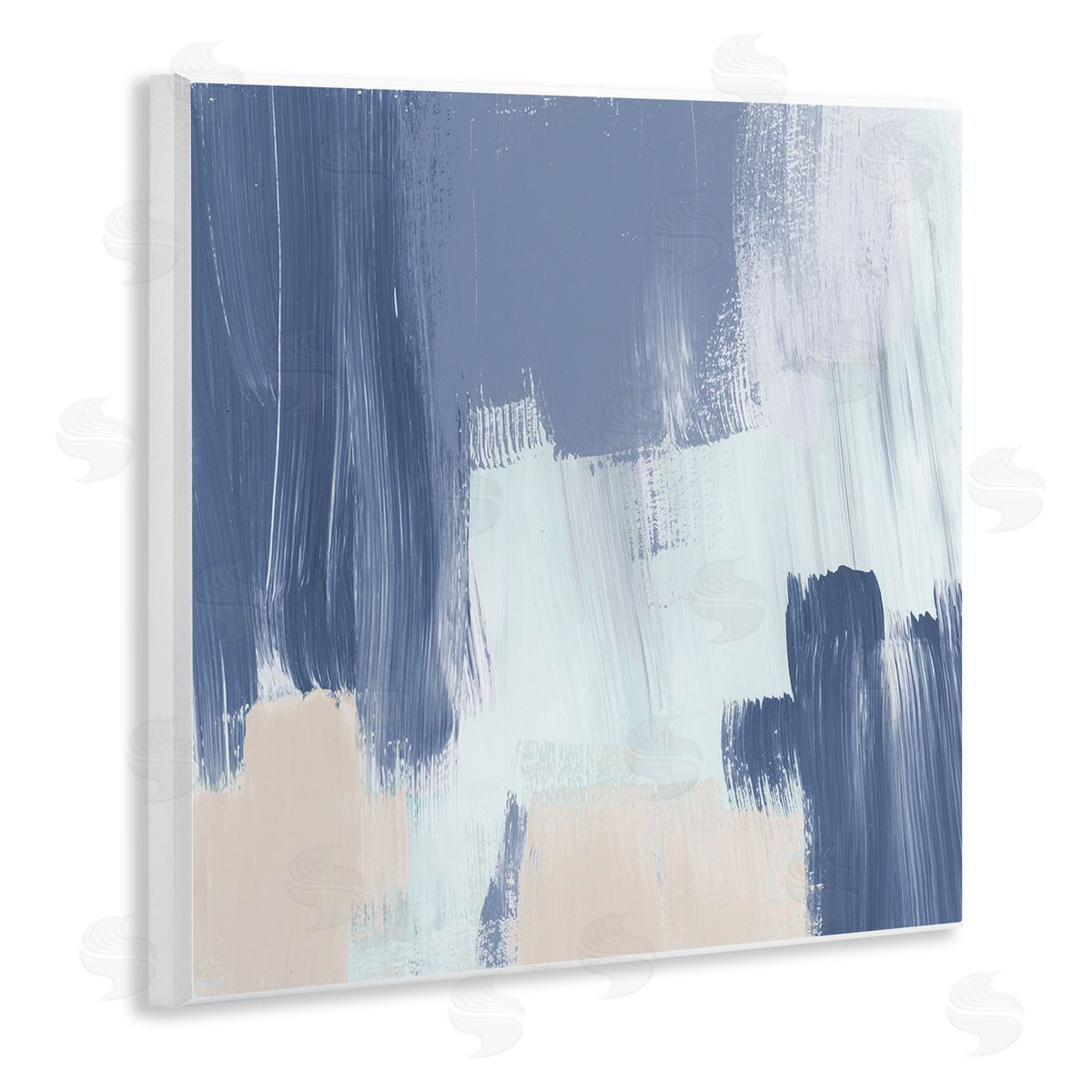 Restless Blue Mind Abstract Wood Plaque Wall Art, Home Decor by Lucille Price