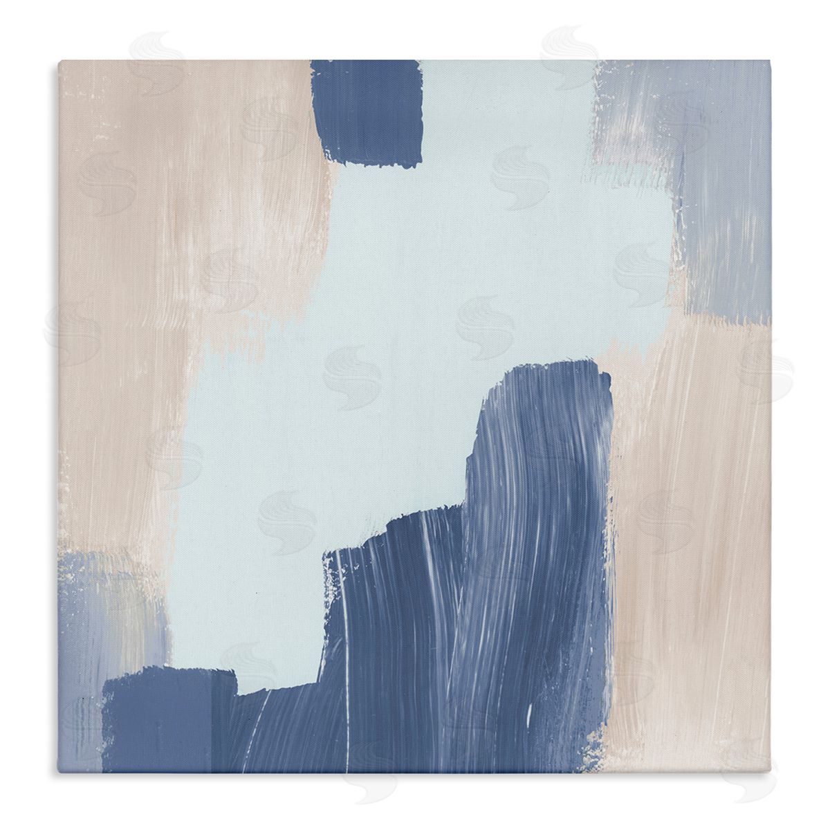 Blue Layered Paint Strokes Canvas Wall Art, Home Decor by Lucille Price