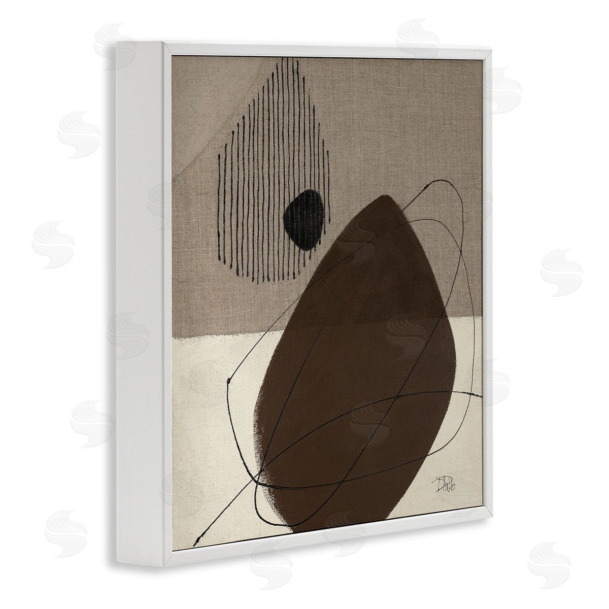 Hidden Lines Abstraction White Frame Print Wall Art, Home Decor by Patricia Pinto