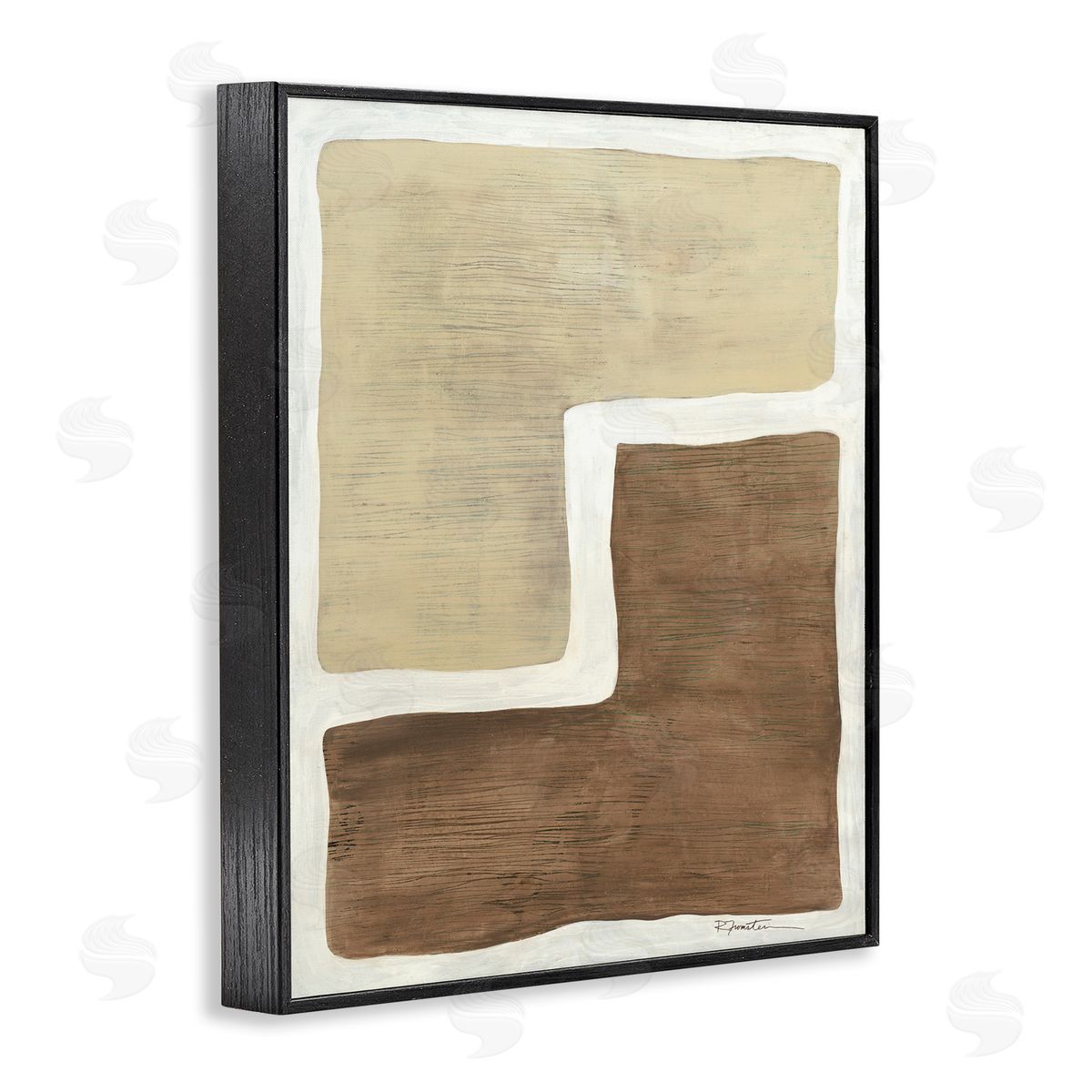 Boho Symmetrical Shapes Black Frame Print Wall Art, Home Decor by Ruth Fromstein