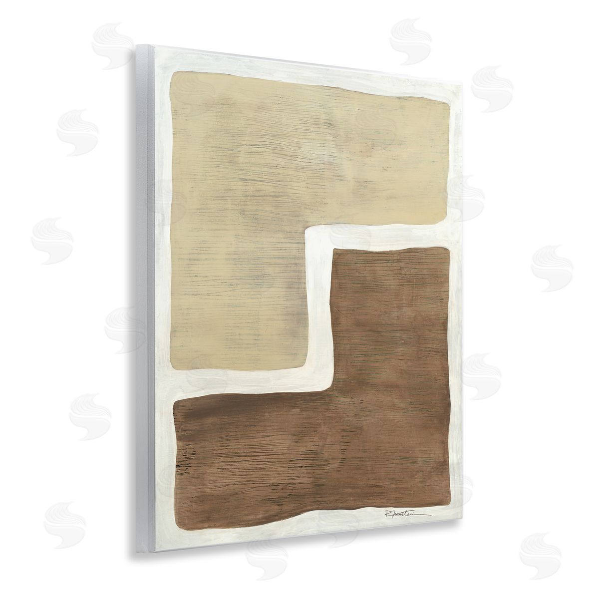Boho Symmetrical Shapes Wood Plaque Wall Art, Home Decor by Ruth Fromstein