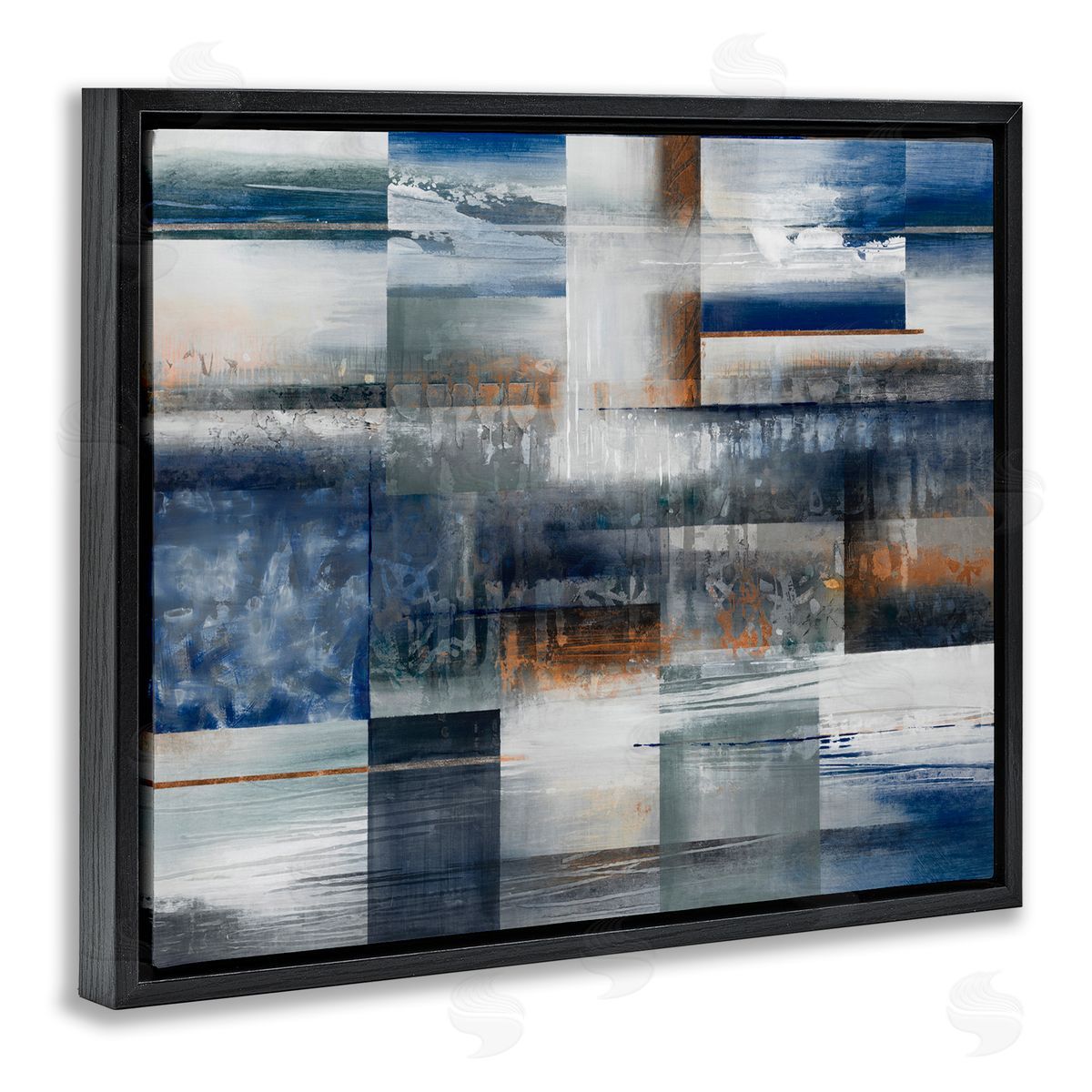 Nautical and Nature Collage Black Floating Frame Canvas Wall Art, Home Decor by K. Nari