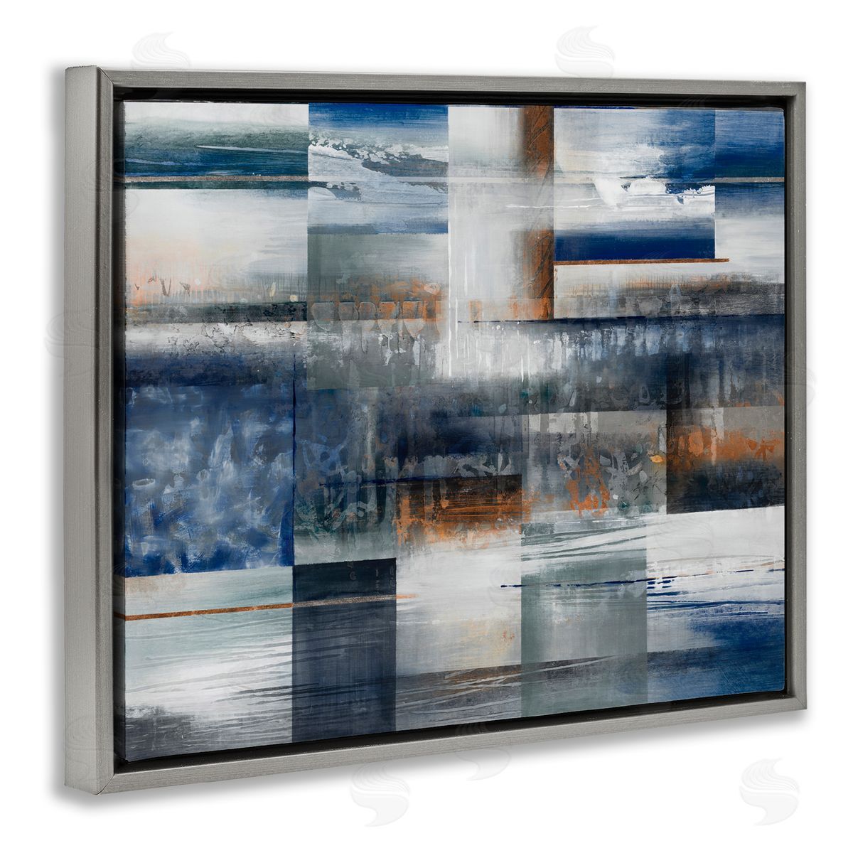 Nautical and Nature Collage Grey Floating Frame Canvas Wall Art, Home Decor by K. Nari