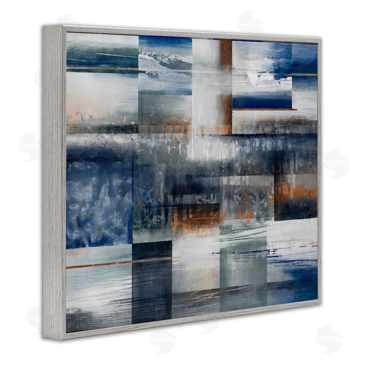 Nautical and Nature Collage Grey Frame Print Wall Art, Home Decor by K. Nari