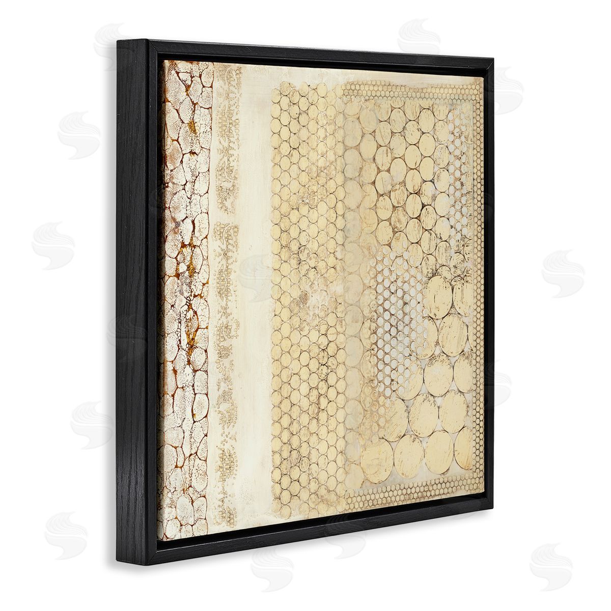 Rustic Country Geometric Black Floating Frame Canvas Wall Art, Home Decor by Laura Van Horne