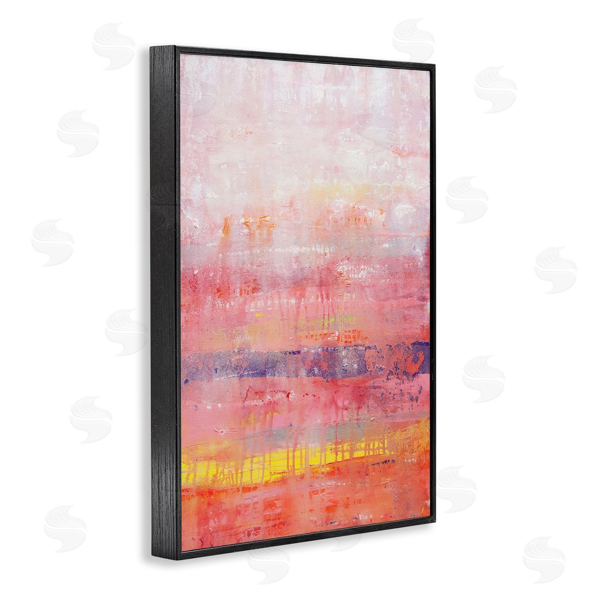 Modern Paint Drip on Pink Black Frame Print Wall Art, Home Decor by Hilary Winfield
