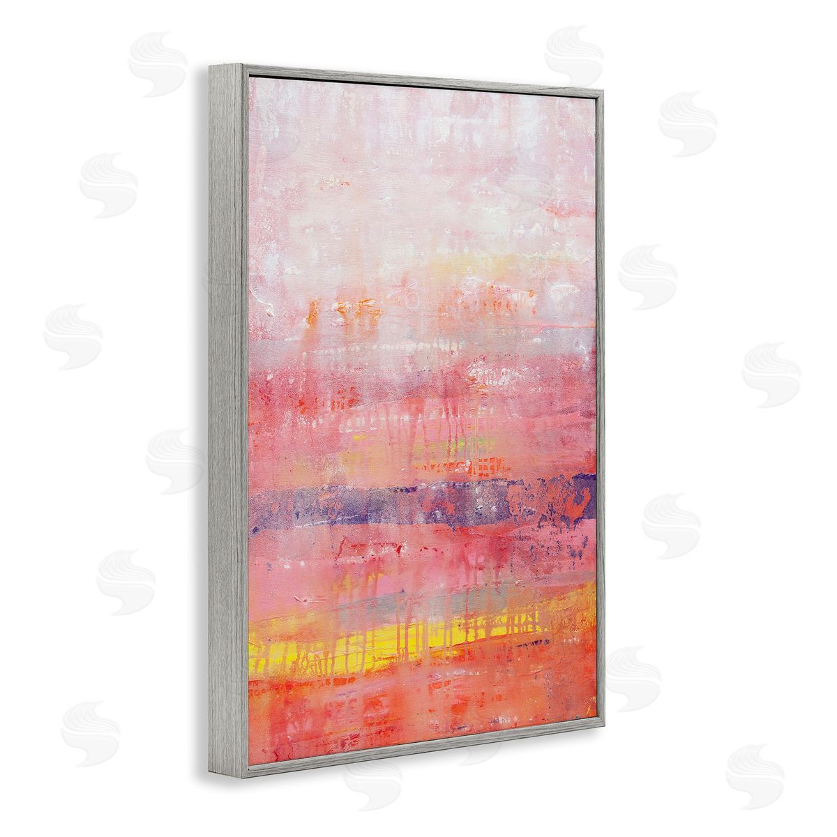 Modern Paint Drip on Pink Grey Frame Print Wall Art, Home Decor by Hilary Winfield