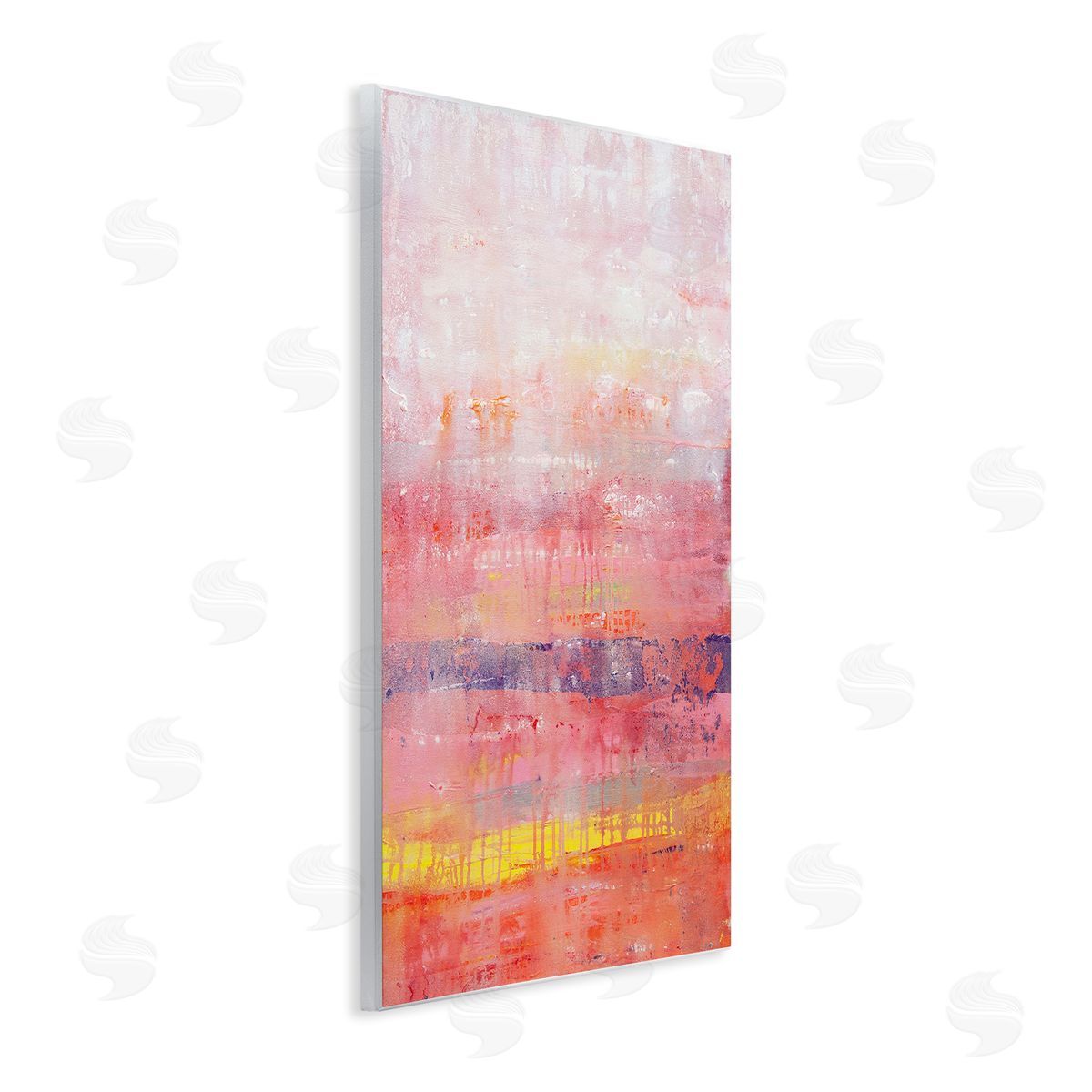 Modern Paint Drip on Pink Wood Plaque Wall Art, Home Decor by Hilary Winfield