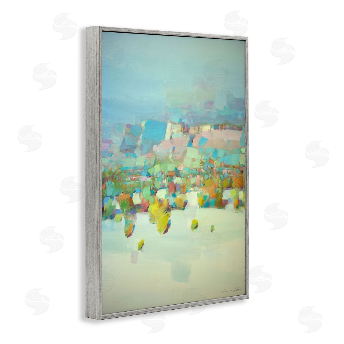 Contemporary Beach Landscape Grey Frame Print Wall Art, Home Decor by Vahe Yeremyan