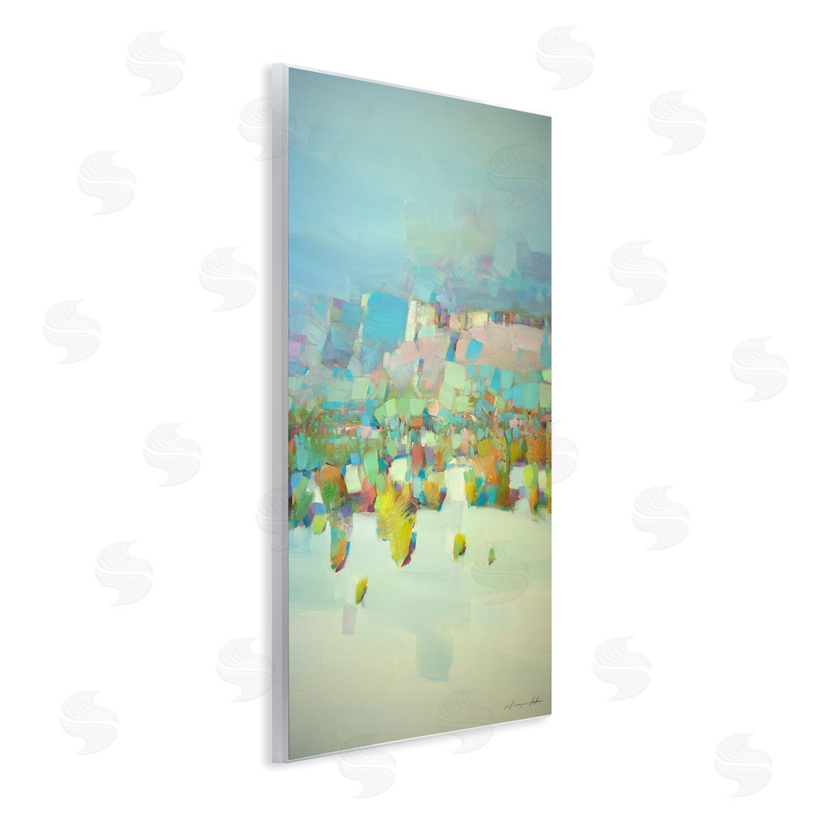 Contemporary Beach Landscape Wood Plaque Wall Art, Home Decor by Vahe Yeremyan
