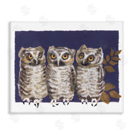 Nancy Overton | Owl Trio and Leaves