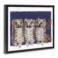 Nancy Overton | Owl Trio and Leaves