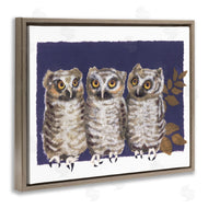 Nancy Overton | Owl Trio and Leaves