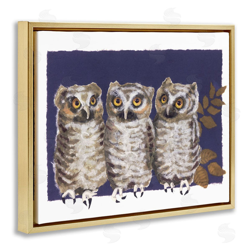Nancy Overton | Owl Trio and Leaves