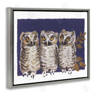 Nancy Overton | Owl Trio and Leaves