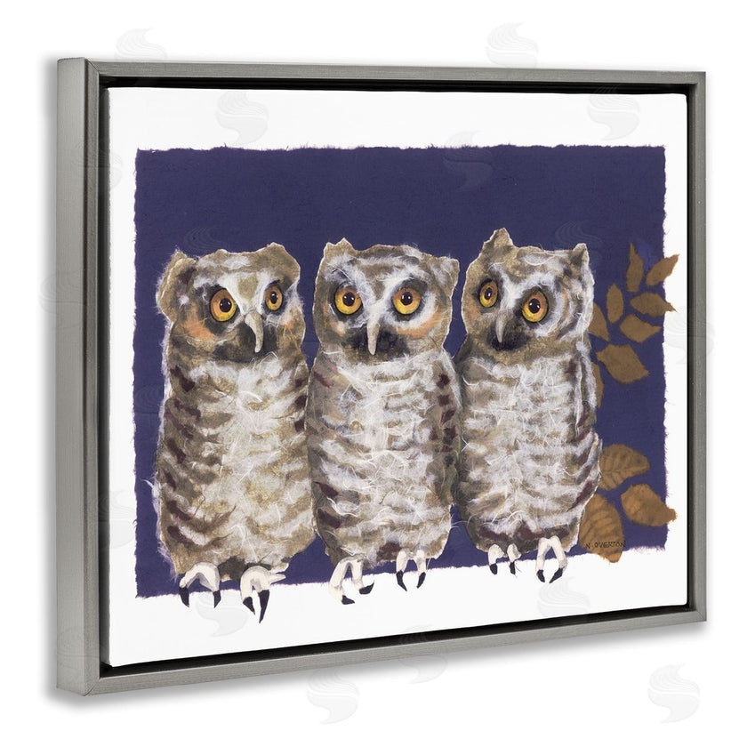 Nancy Overton | Owl Trio and Leaves