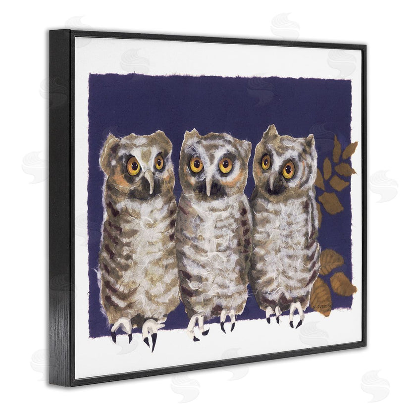 Nancy Overton | Owl Trio and Leaves
