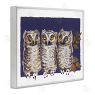 Nancy Overton | Owl Trio and Leaves