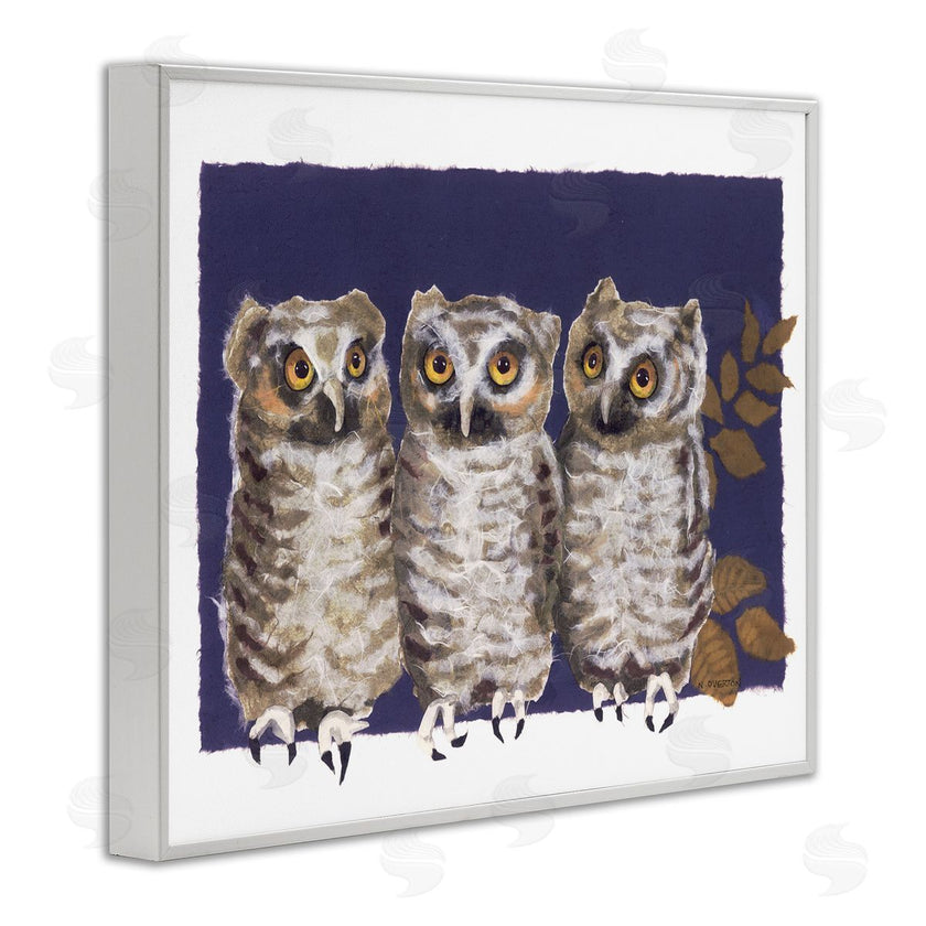 Nancy Overton | Owl Trio and Leaves