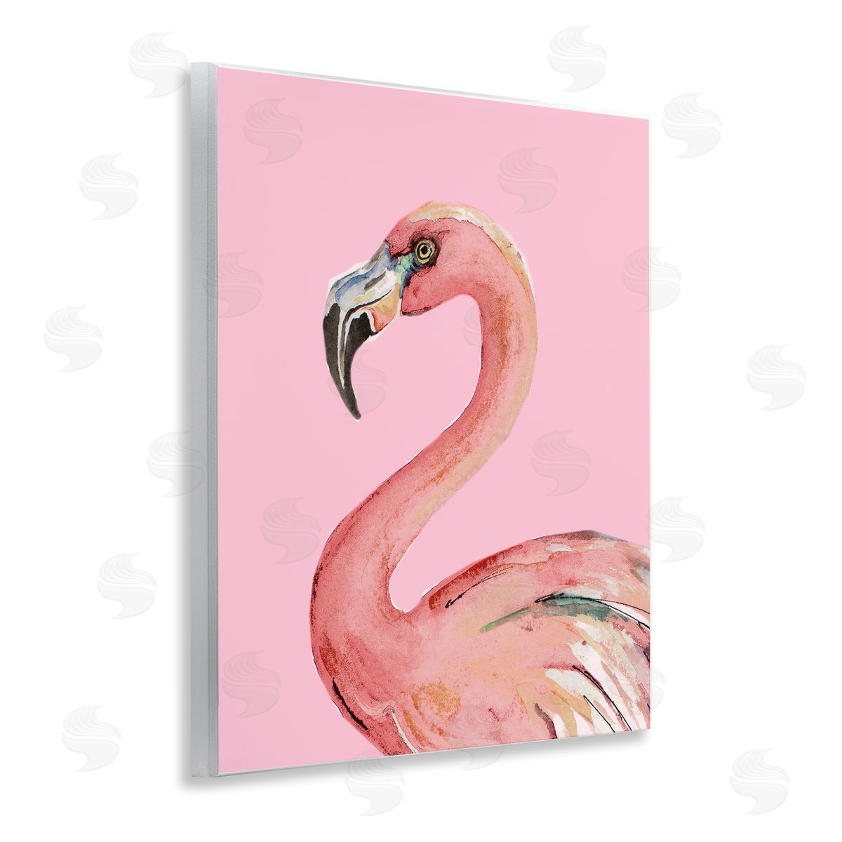 Flamingo On Pink Wood Plaque Wall Art, Home Decor by Patricia Pinto