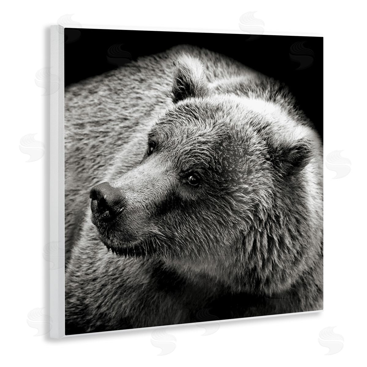 Bear Looking Left Wood Plaque Wall Art, Home Decor by Kathy Mansfield