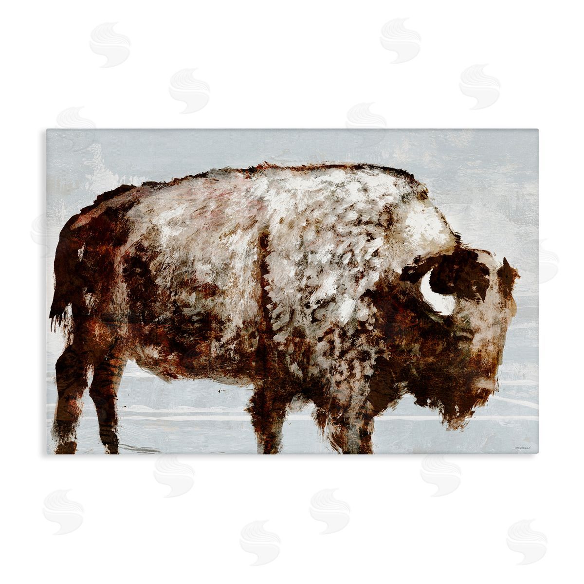 Abstract Buffalo Impression Canvas Wall Art, Home Decor by Dan Meneely