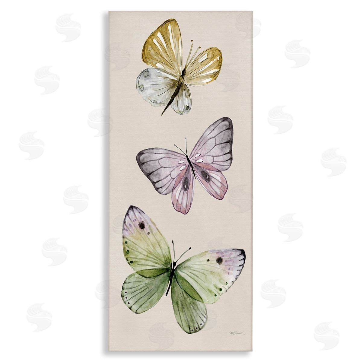 Three Timeless Butterflies Canvas Wall Art, Home Decor by Carol Robinson