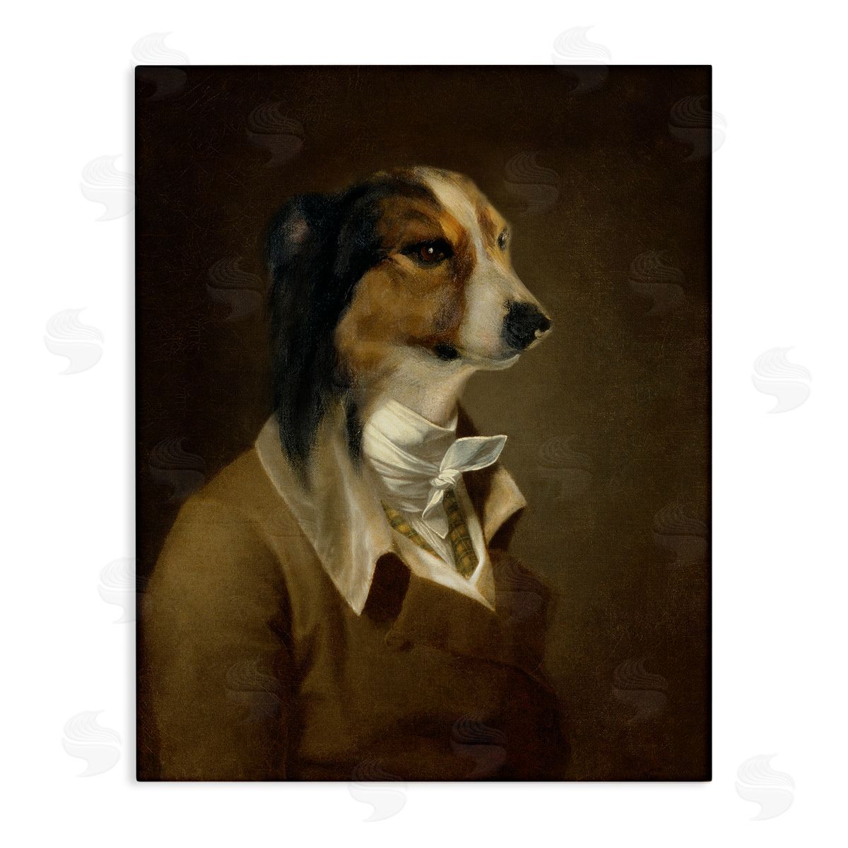 Classic Attire Dog Portrait Canvas Wall Art, Home Decor by CAD Designs