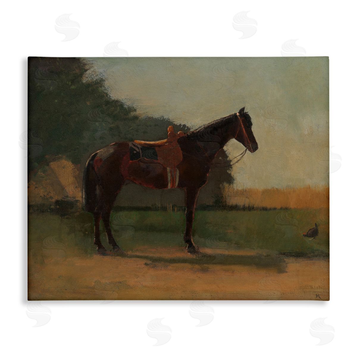 Racing Horse with Saddle Canvas Wall Art, Home Decor by CAD Designs