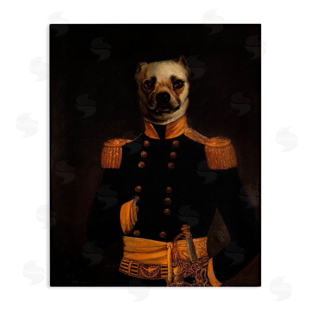 Colonial Military Dog Canvas Wall Art, Home Decor by CAD Designs