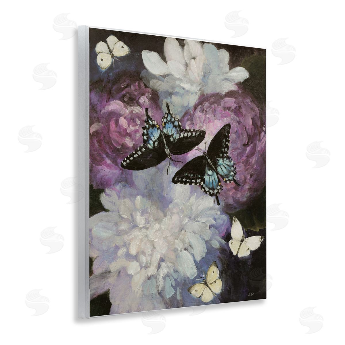 Midnight Garden Butterflies Wood Plaque Wall Art, Home Decor by Julia Purinton