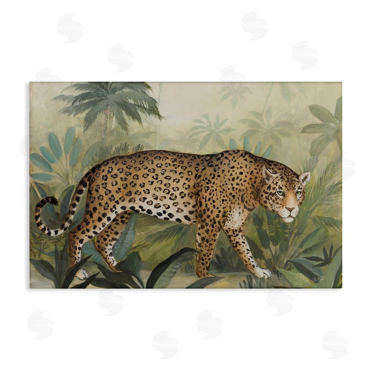 Prowling Leopard in Forest Canvas Wall Art, Home Decor by Julia Purinton