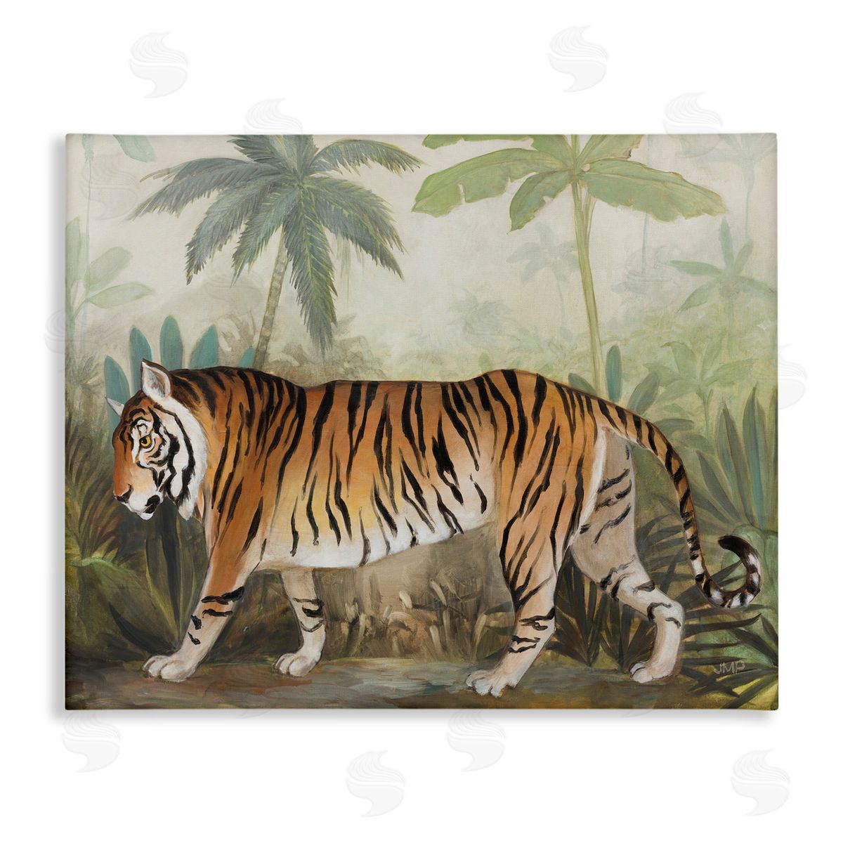 Prowling Tiger in Forest Canvas Wall Art, Home Decor by Julia Purinton