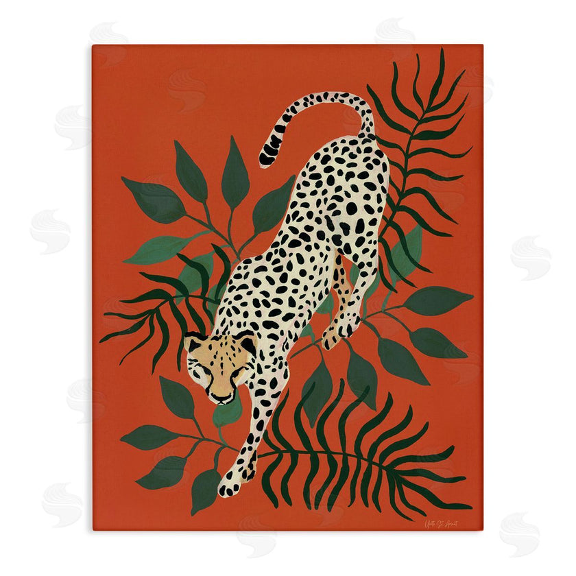 Yvette St. Amant | Stepping Cheetah and Leaves