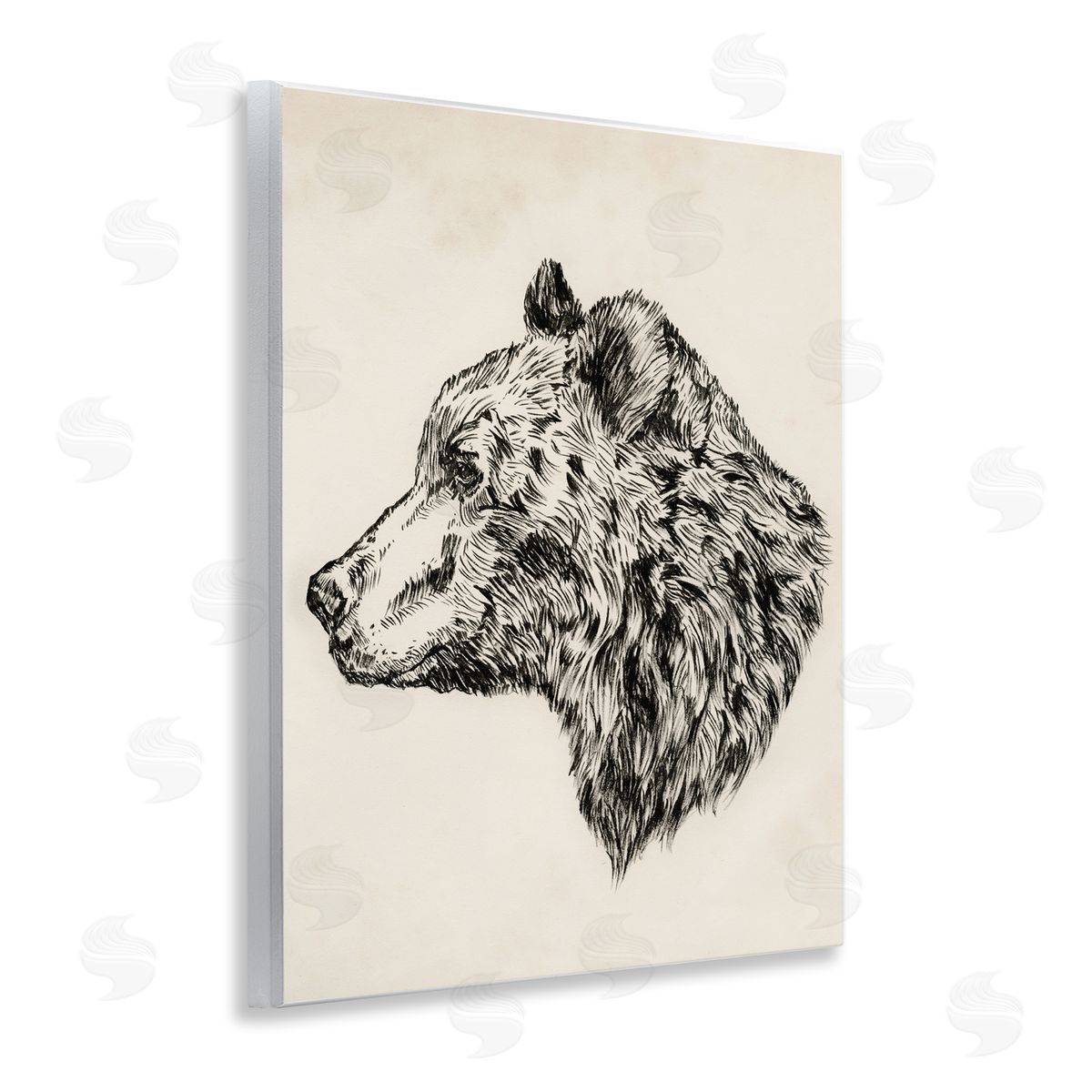 Woodland Bear Drawing Wood Plaque Wall Art, Home Decor by Victoria Barnes