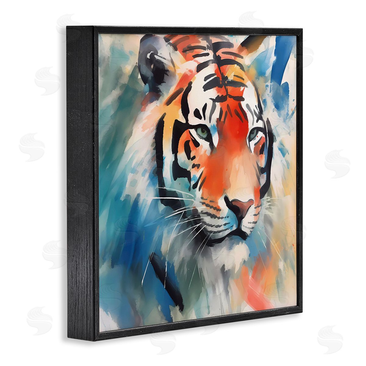 Bold Modern tiger Black Frame Print Wall Art, Home Decor by Walker Noble