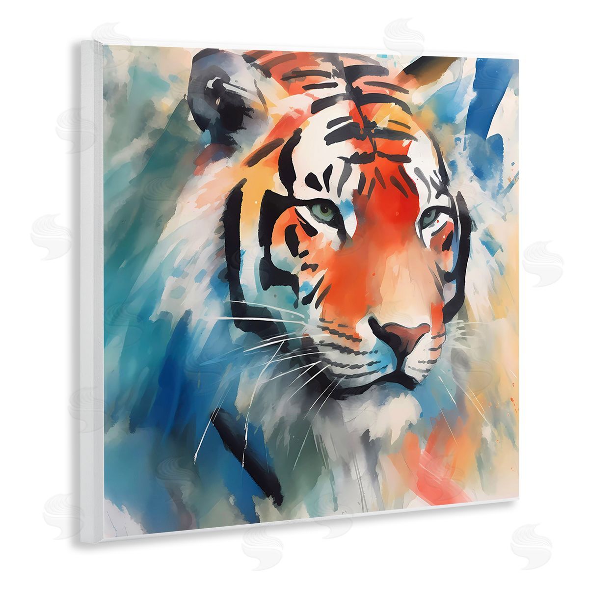 Bold Modern tiger Wood Plaque Wall Art, Home Decor by Walker Noble