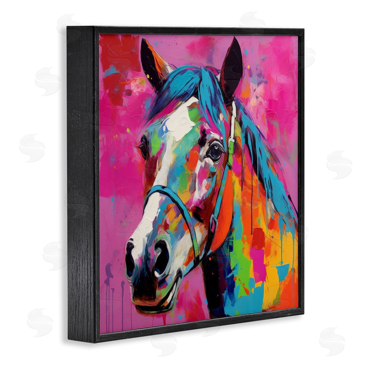 Modern Hue Horse Black Frame Print Wall Art, Home Decor by Irena Orlov