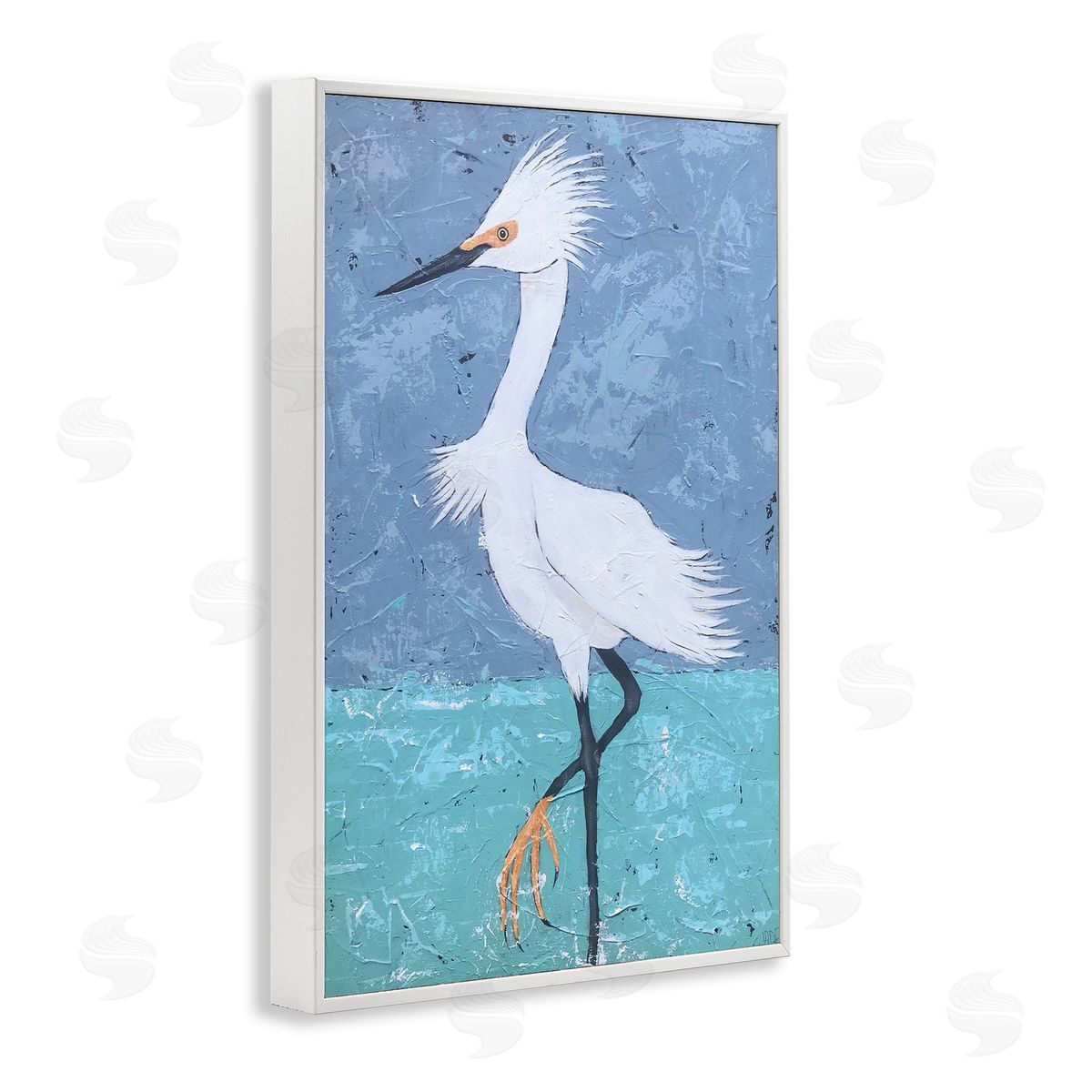 Sea Bird Stepping White Frame Print Wall Art, Home Decor by Jade Reynolds
